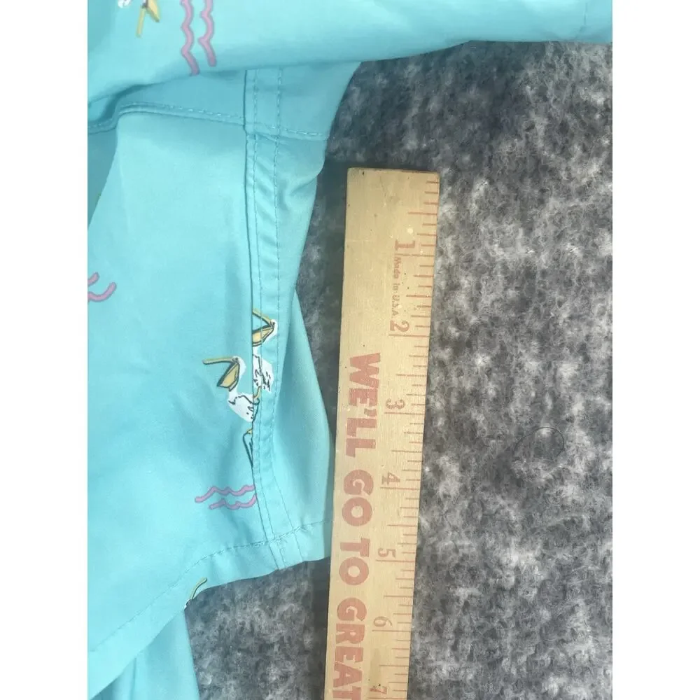 Hollister Men’s Swim Trunks Size XL Aqua Pelican Print Beach Board Shorts - Picture 4 of 7